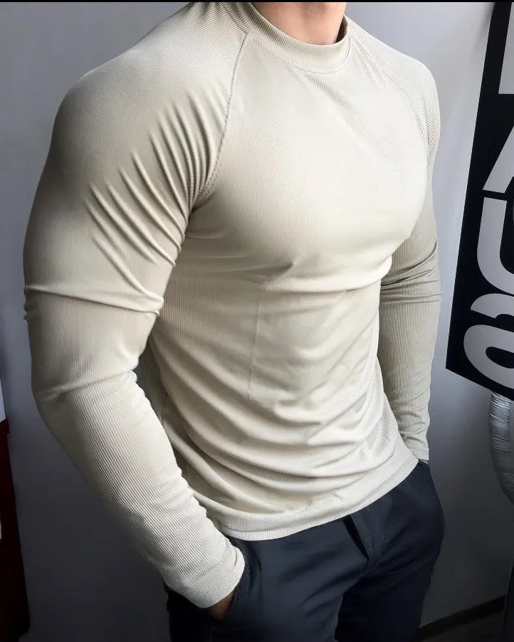 Ribbed Shoulder Cut Crew Neck Long Sleeve sold by Aha Selected product image thumbnail 2