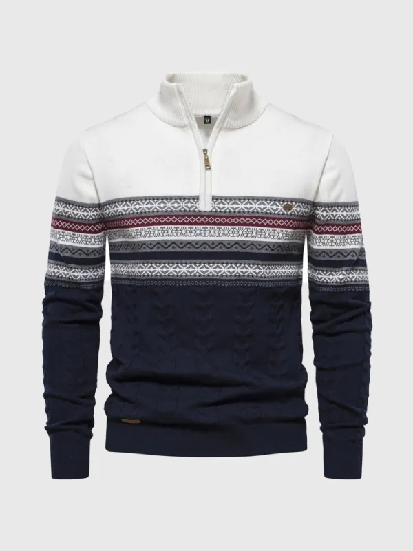 Men's 1/4 Zip Christmas Sweater sold by Aha Selected