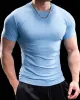 High Stretch Ribbed Stripe Crew Neck Tee sold by Aha Selected