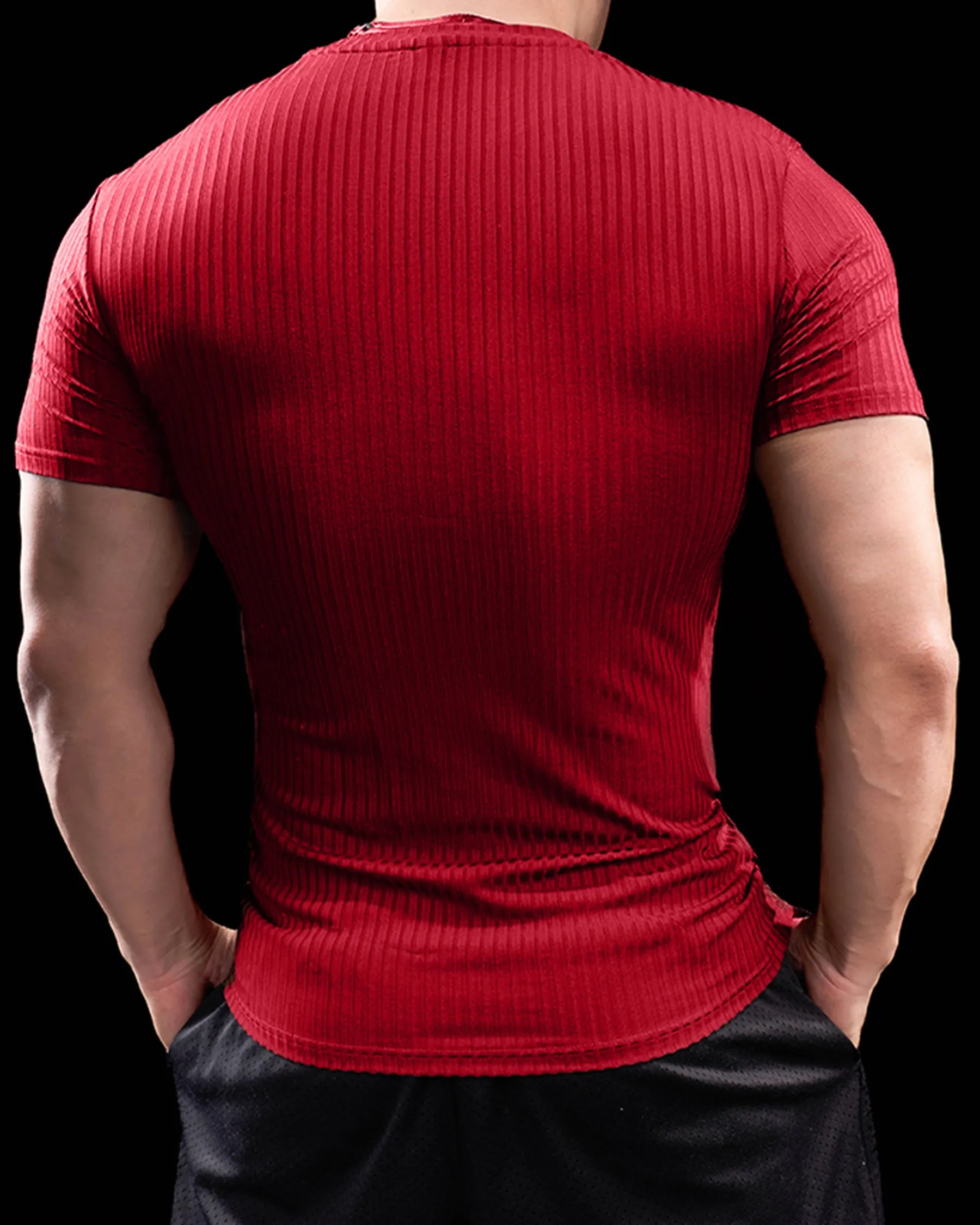 High Stretch Ribbed Stripe Crew Neck Tee New sold by Aha Selected product image thumbnail 4