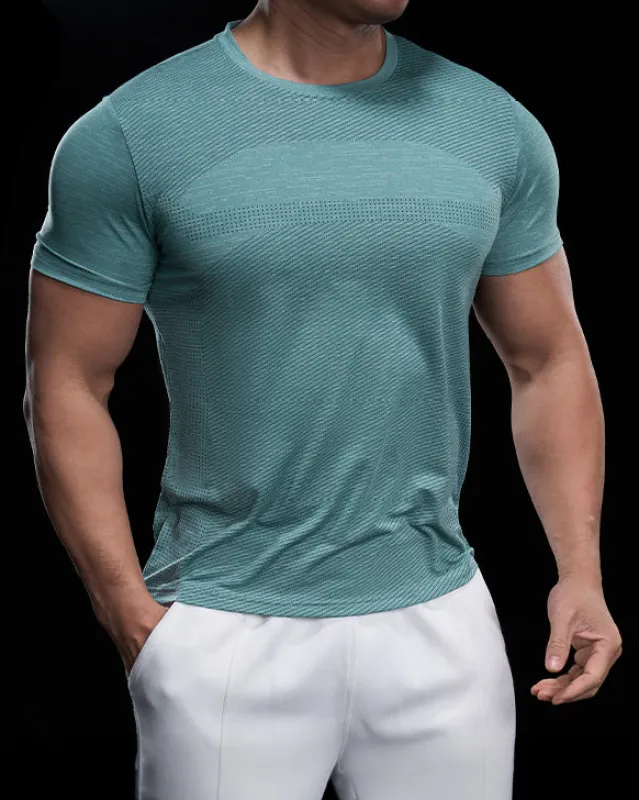 Quick Dry Short Sleeve Tee Crew Neck sold by Aha Selected