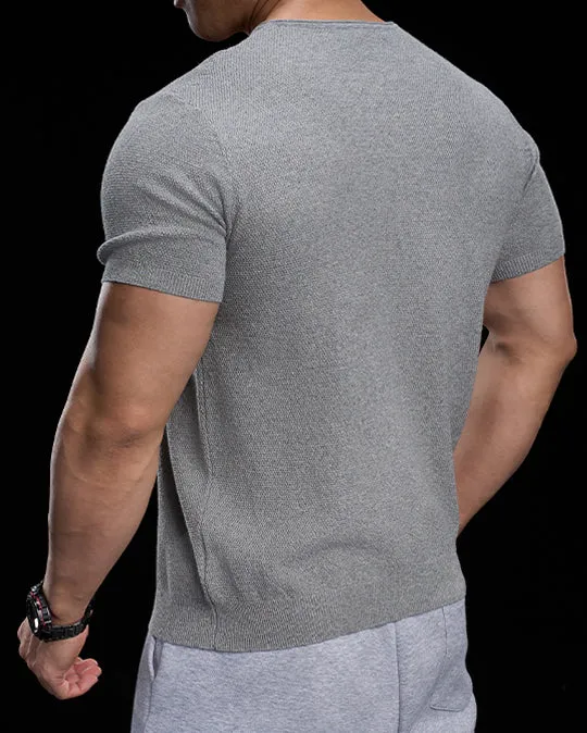 Classic V-Neck Knit Tee Short Sleeves sold by Aha Selected product image thumbnail 4
