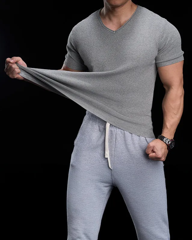 Classic V-Neck Knit Tee Short Sleeves sold by Aha Selected product image thumbnail 2