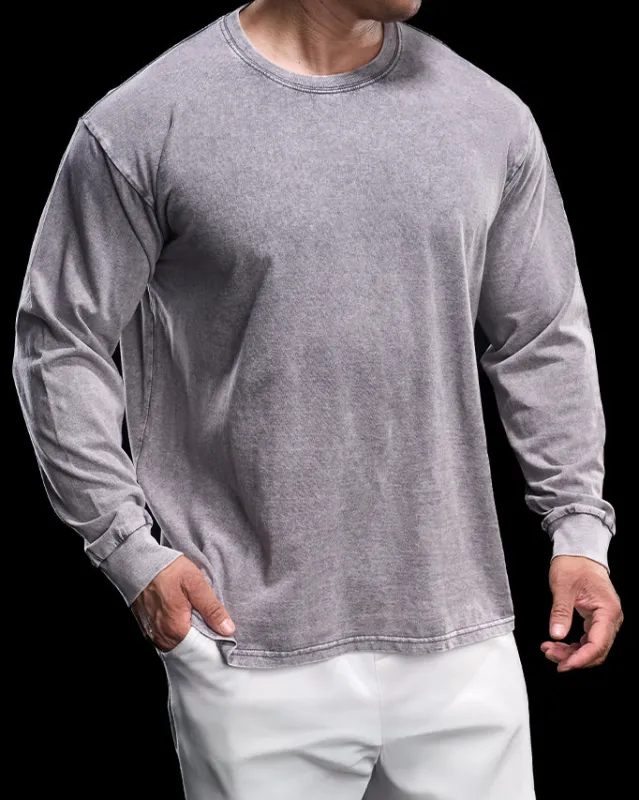 Heritage Washed Crew Long Sleeve Shirt sold by Aha Selected