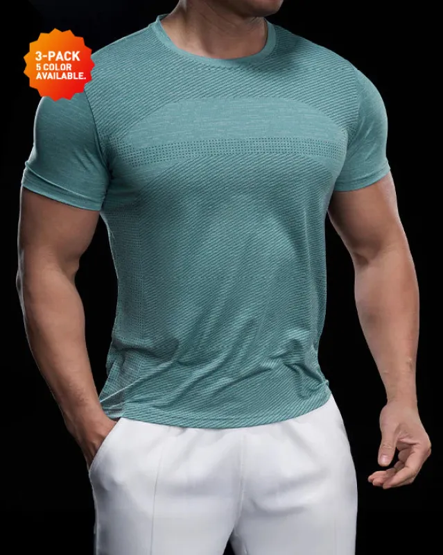 3 Pack Quick Dry Short Sleeve Tee Crew Neck sold by Aha Selected