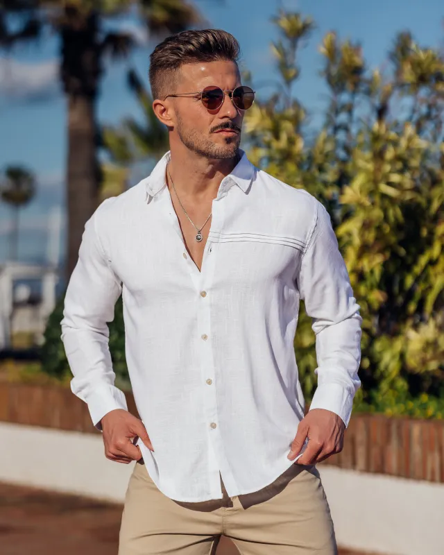 Linen Pleated Shirt Spring Resort sold by Aha Selected