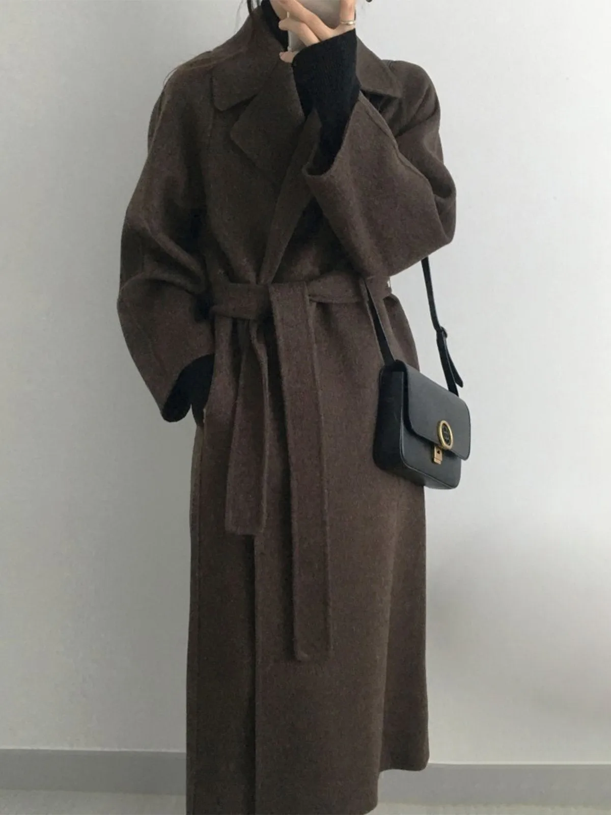 Soft Wool Belted Long Coat sold by Aha Selected product image thumbnail 4