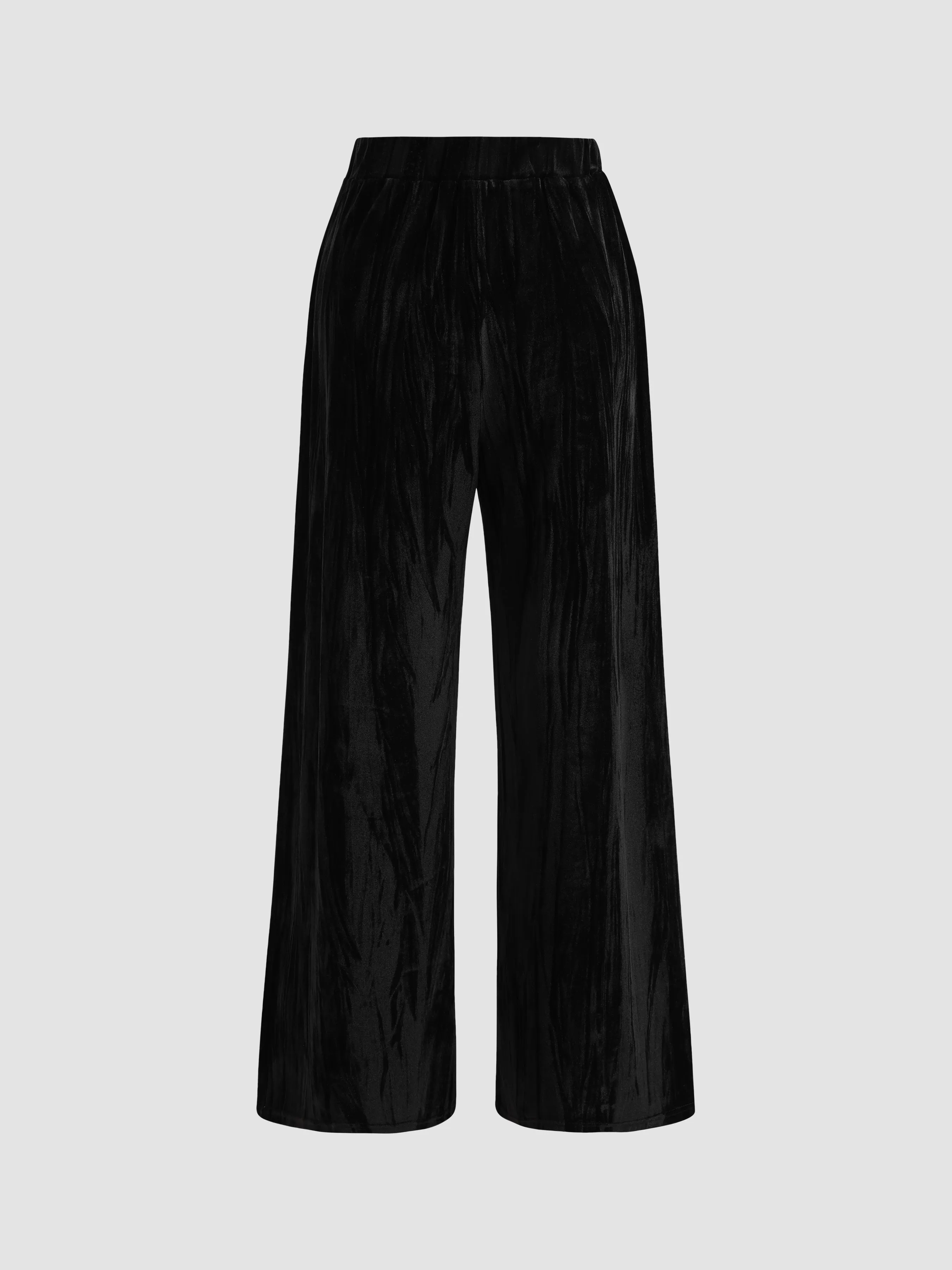 Embossed Velvet Elastic Waist Wide-Leg Pants sold by Aha Selected product image thumbnail 2