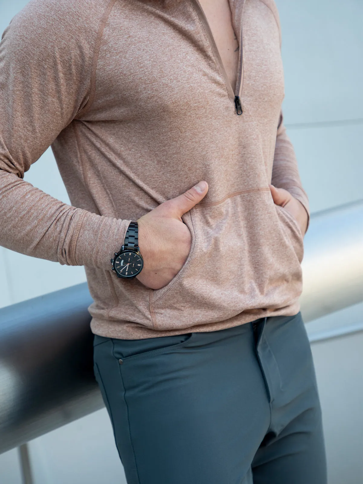 Softest Performance Stretch Half Zip Hoodie sold by Aha Selected product image thumbnail 5