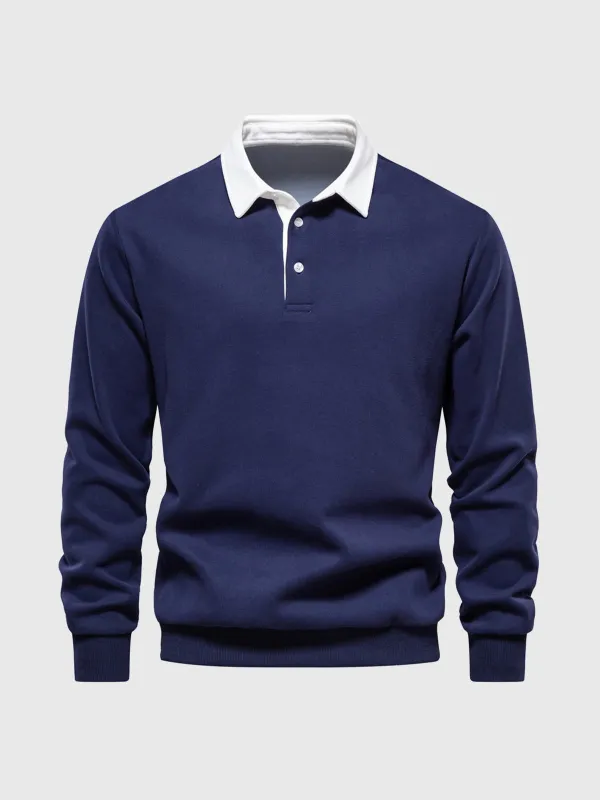 M's Comfy Polo Sweatshirt sold by Aha Selected