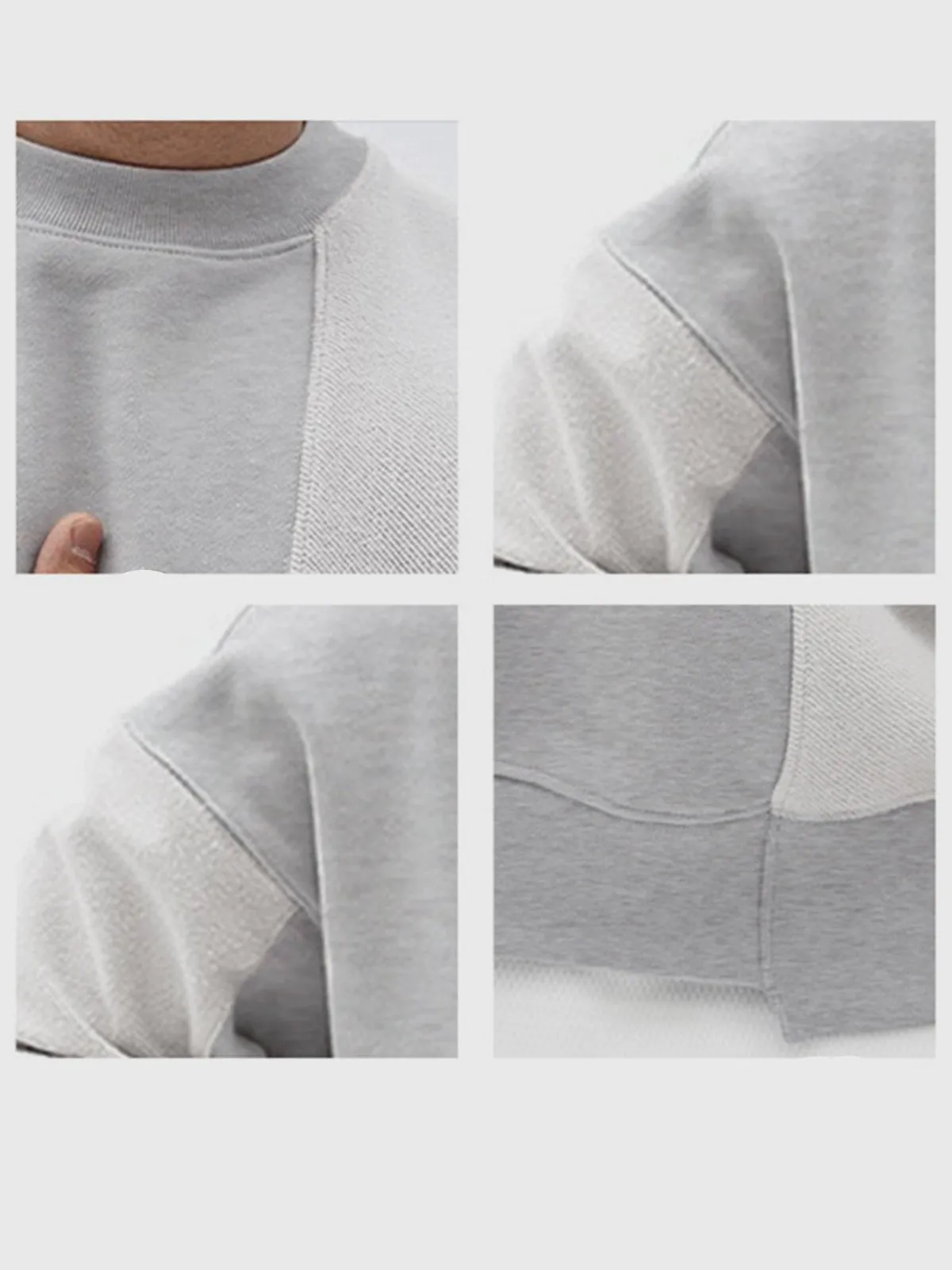 All Season Essential French Terry Patchwork Crew Sweatshirt sold by Aha Selected product image thumbnail 5