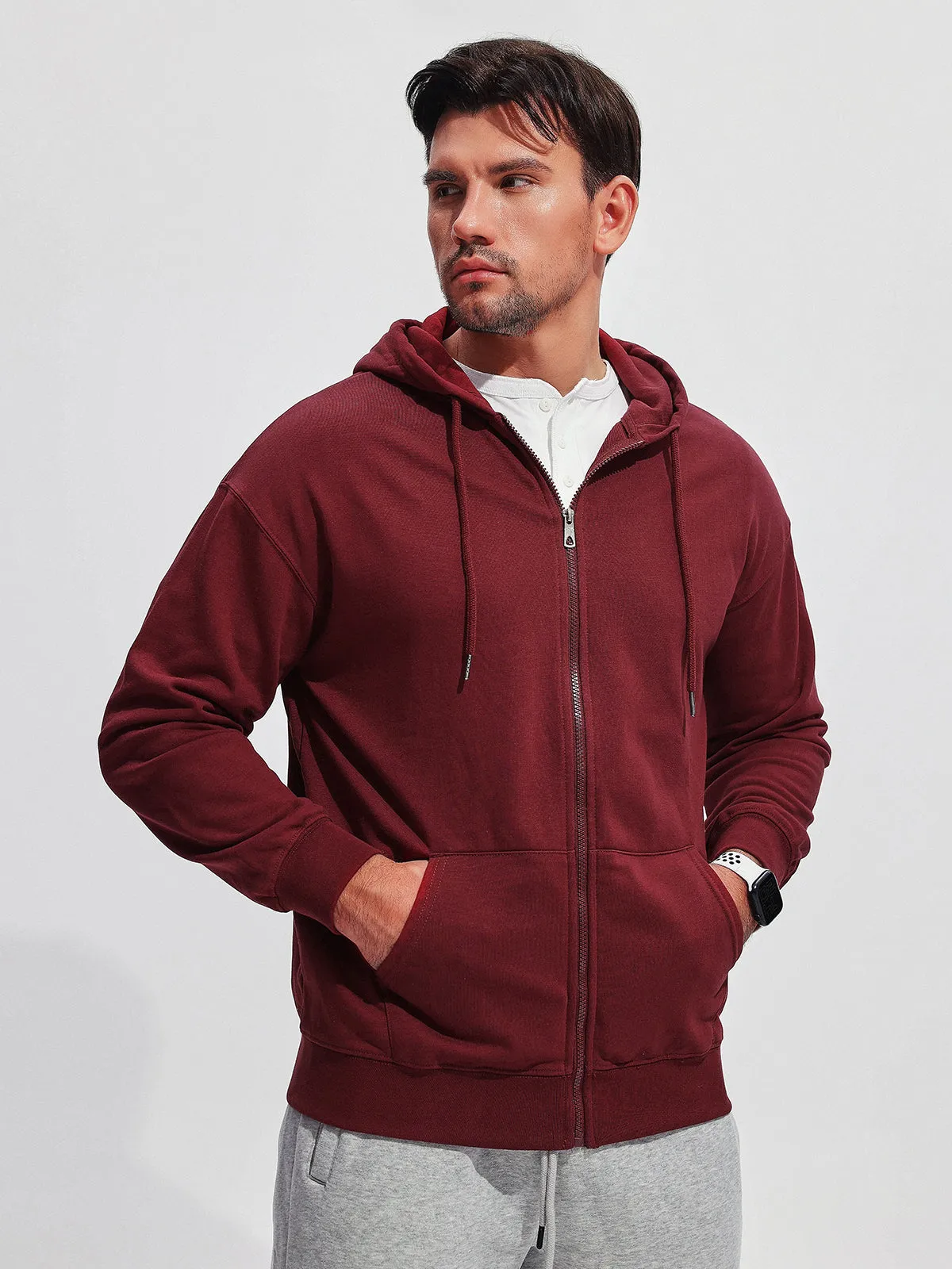M's Terry Fleece Zip Hoodie sold by Aha Selected product image thumbnail 2