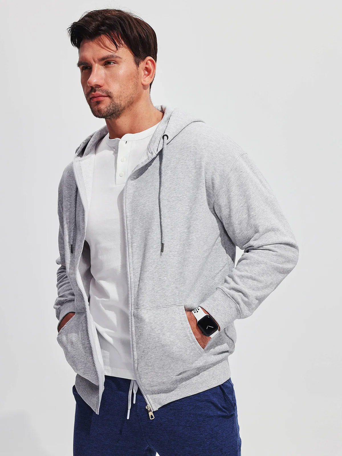 M's Terry Fleece Zip Hoodie sold by Aha Selected