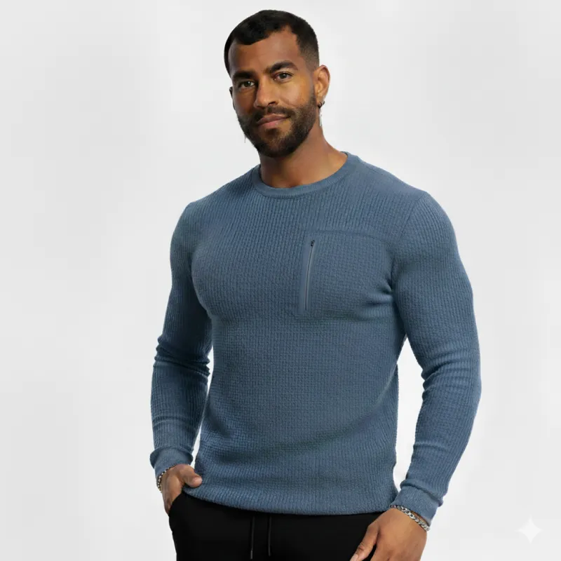 Men’s Long-Sleeve Crew Neck Sports T-Shirt sold by Aha Selected
