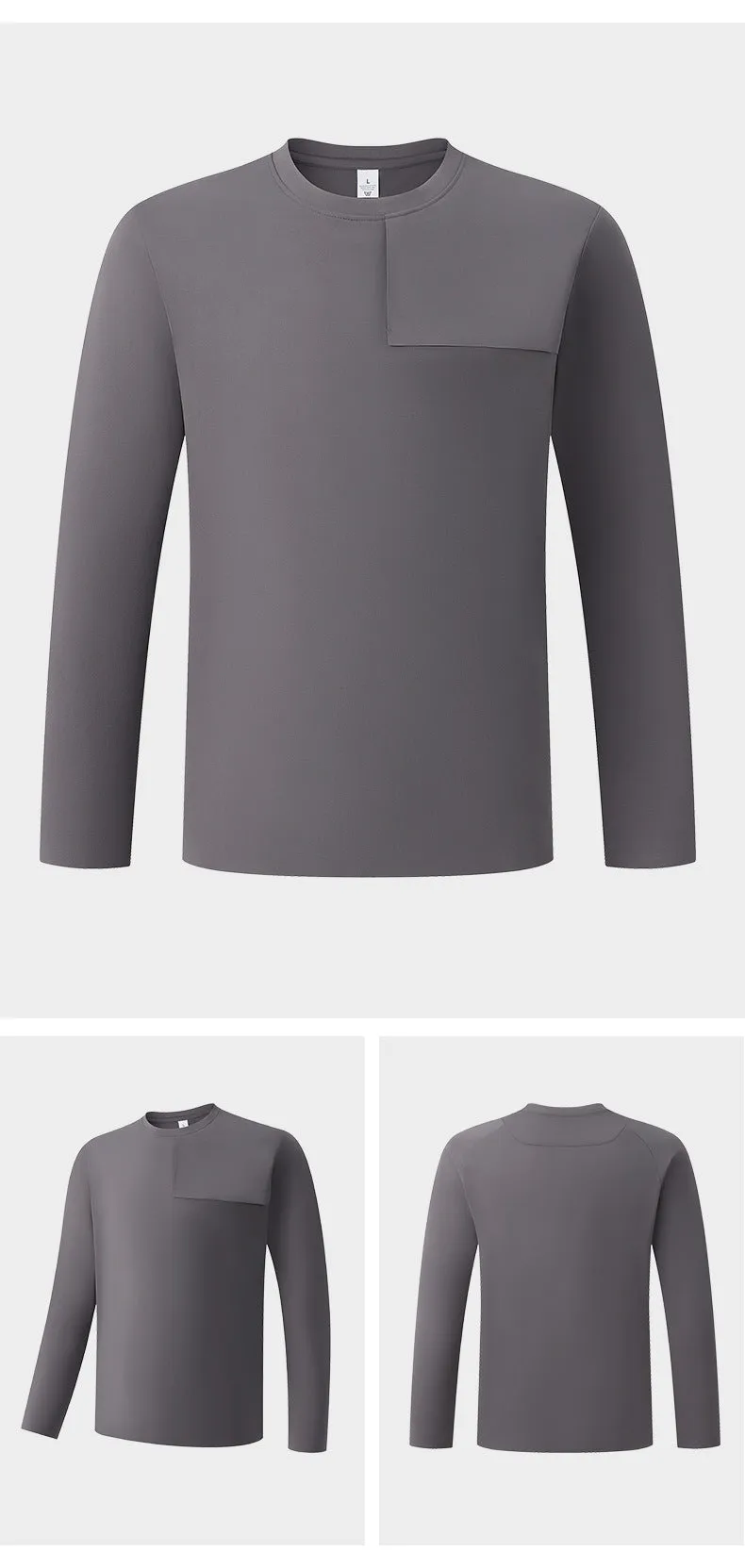 Men's Seamless Quick-Dry Performance Long-Sleeve T-Shirt sold by Aha Selected product image thumbnail 3