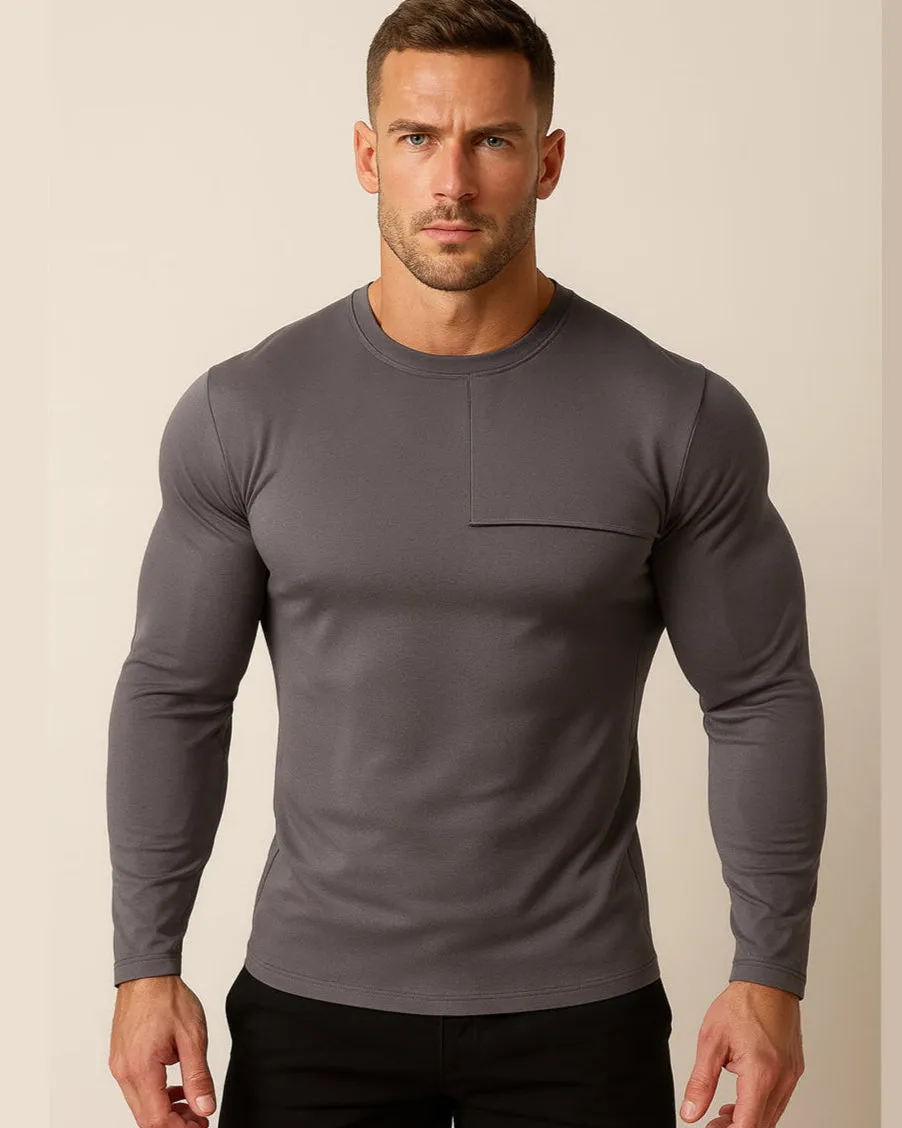 Men's Seamless Quick-Dry Performance Long-Sleeve T-Shirt sold by Aha Selected