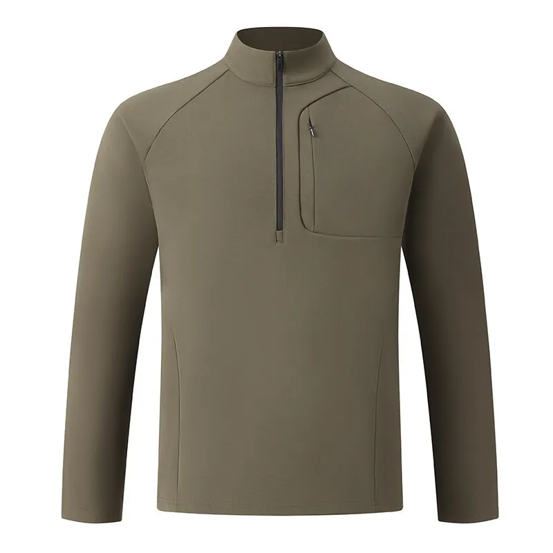 Men's Half-Zip Woven Stand-Collar Quick-Dry Long-Sleeve Outdoor Shirts sold by Aha Selected product image thumbnail 5