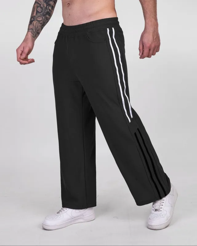 Men’s Casual Wide Leg Striped Loose Fit Sports Pants sold by Aha Selected
