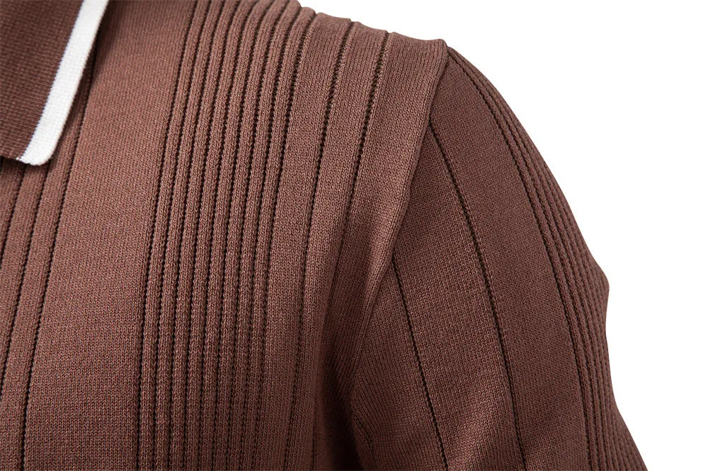 Men’s Ribbed Knit Polo Sweater sold by Aha Selected product image thumbnail 5