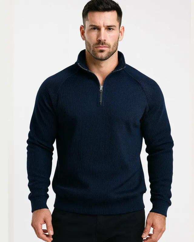 Men’s Fleece-Lined Half-Zip Sweatshirt sold by Aha Selected