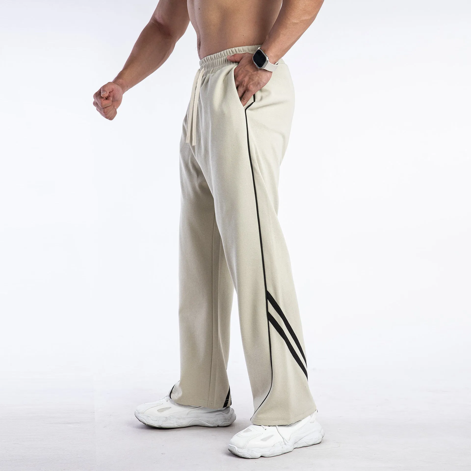 Mens Dual-Stripe Drawstring Track Pants sold by Aha Selected product image thumbnail 2