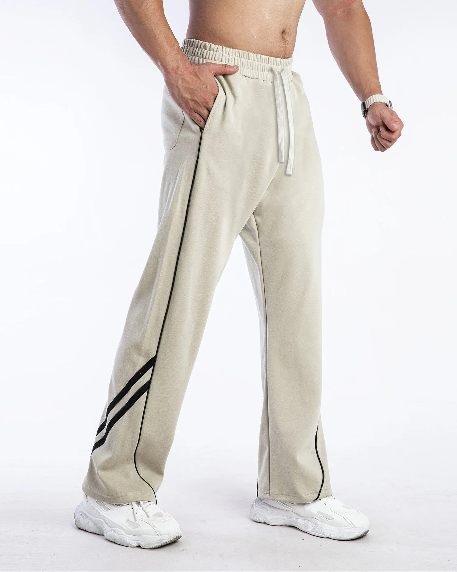 Mens Dual-Stripe Drawstring Track Pants sold by Aha Selected