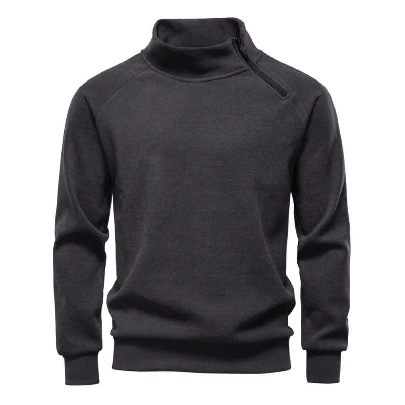 Men’s Stand Collar Fleece Pullover Sweatshirt sold by Aha Selected
