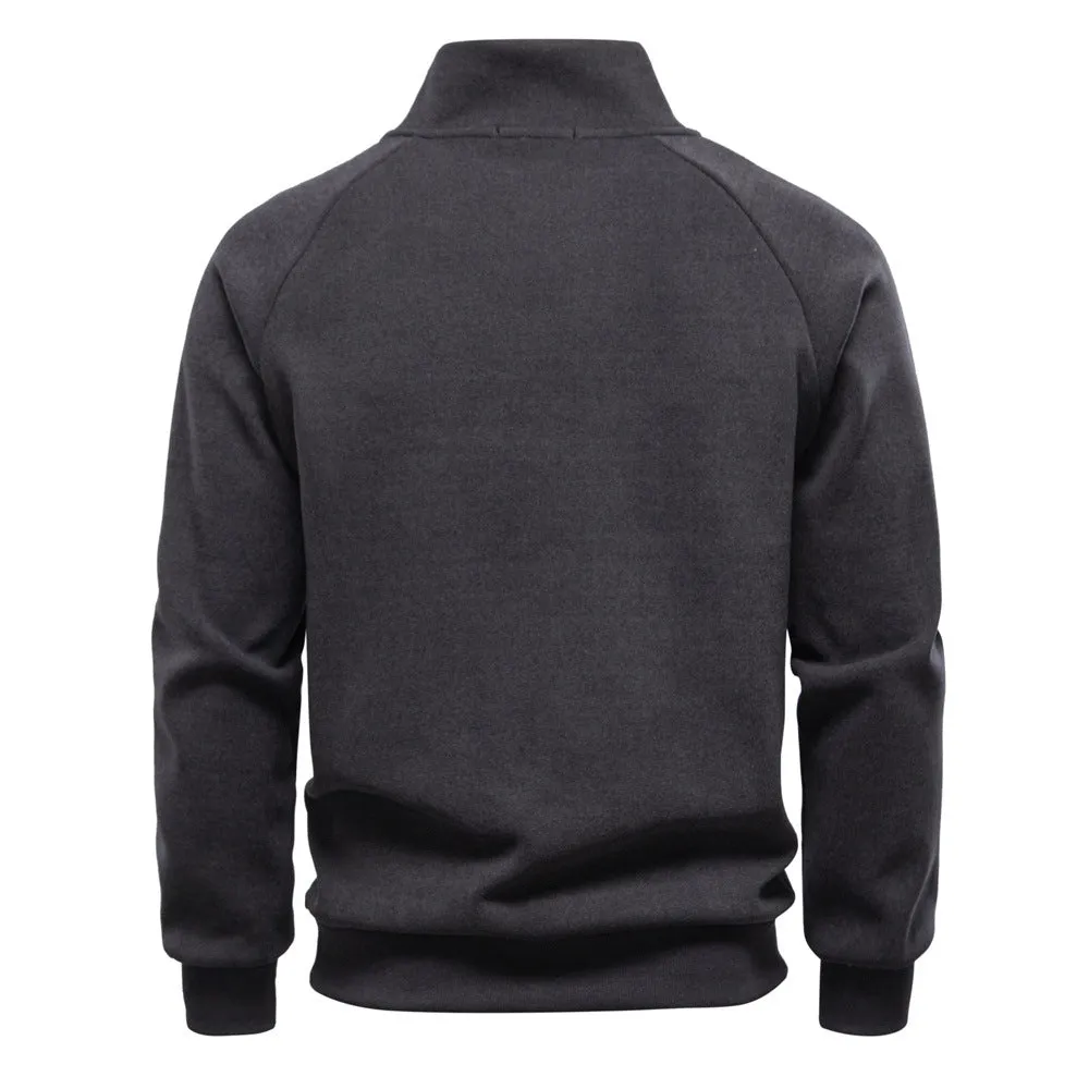 Men’s Stand Collar Fleece Pullover Sweatshirt sold by Aha Selected product image thumbnail 2