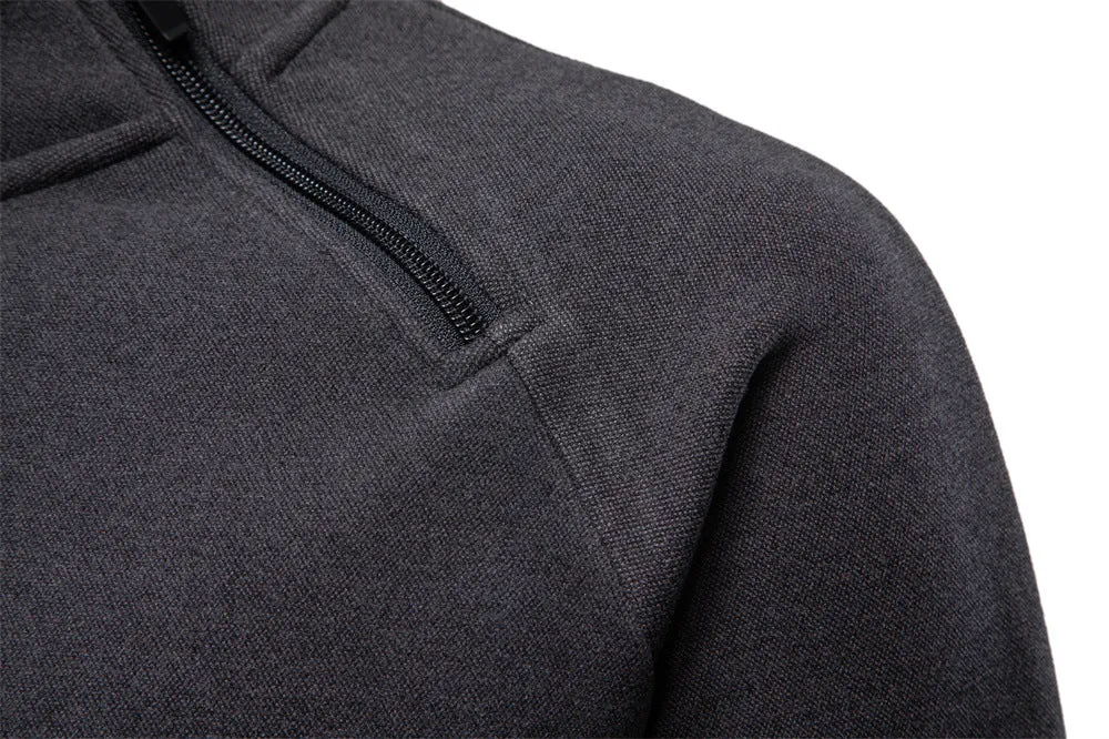 Men’s Stand Collar Fleece Pullover Sweatshirt sold by Aha Selected product image thumbnail 3