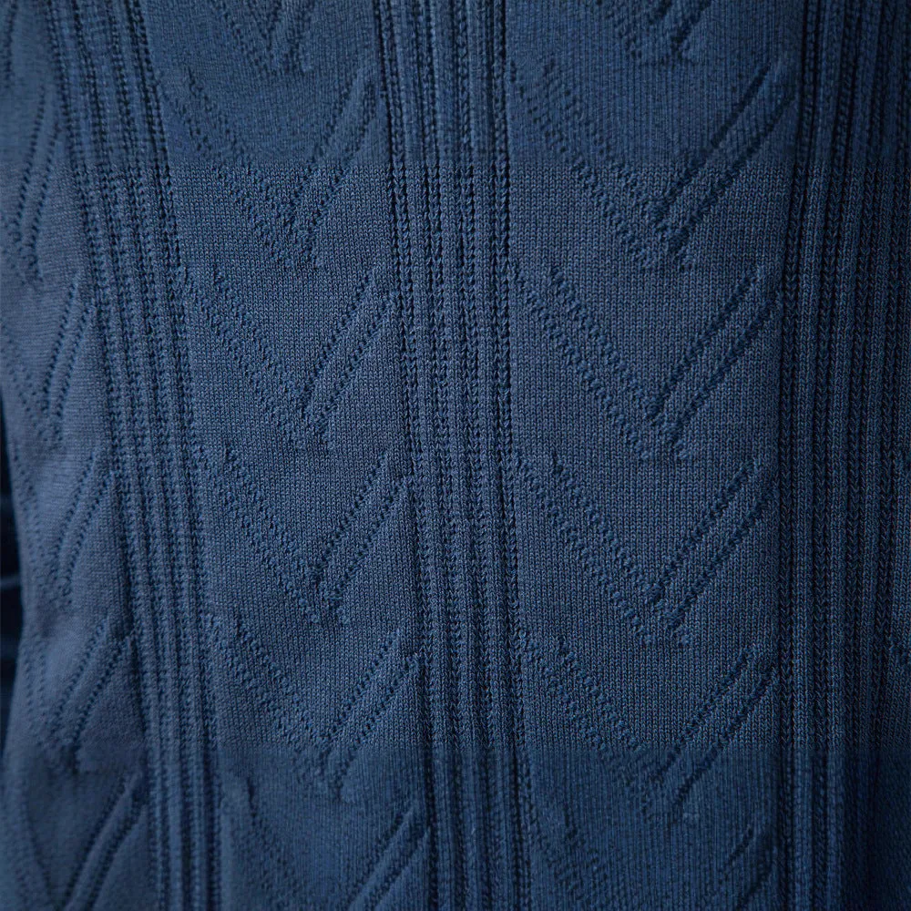 Men’s Textured Knit V-Neck Polo Sweater sold by Aha Selected product image thumbnail 4