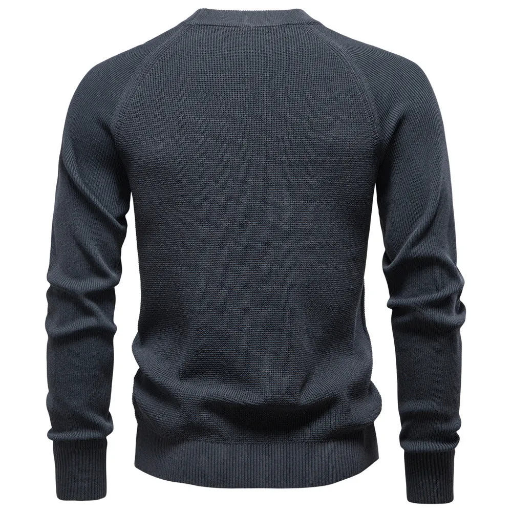 Men’s Waffle Knit Crewneck Sweater sold by Aha Selected product image thumbnail 2