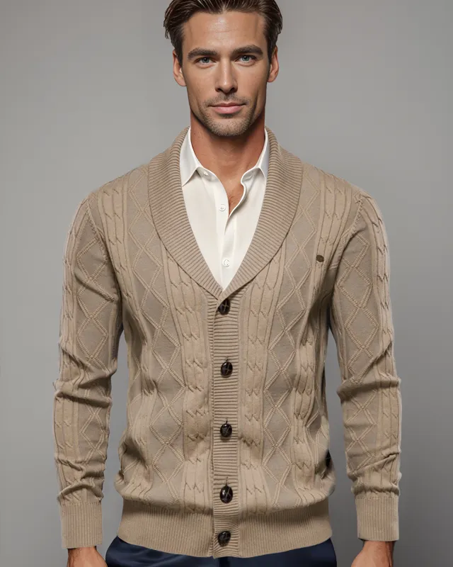 Shawl Collar Cardigan Sweater sold by Aha Selected