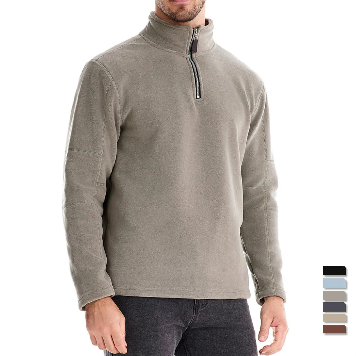 Men’s Warm Fleece Half-Zip Pullover sold by Aha Selected product image thumbnail 3