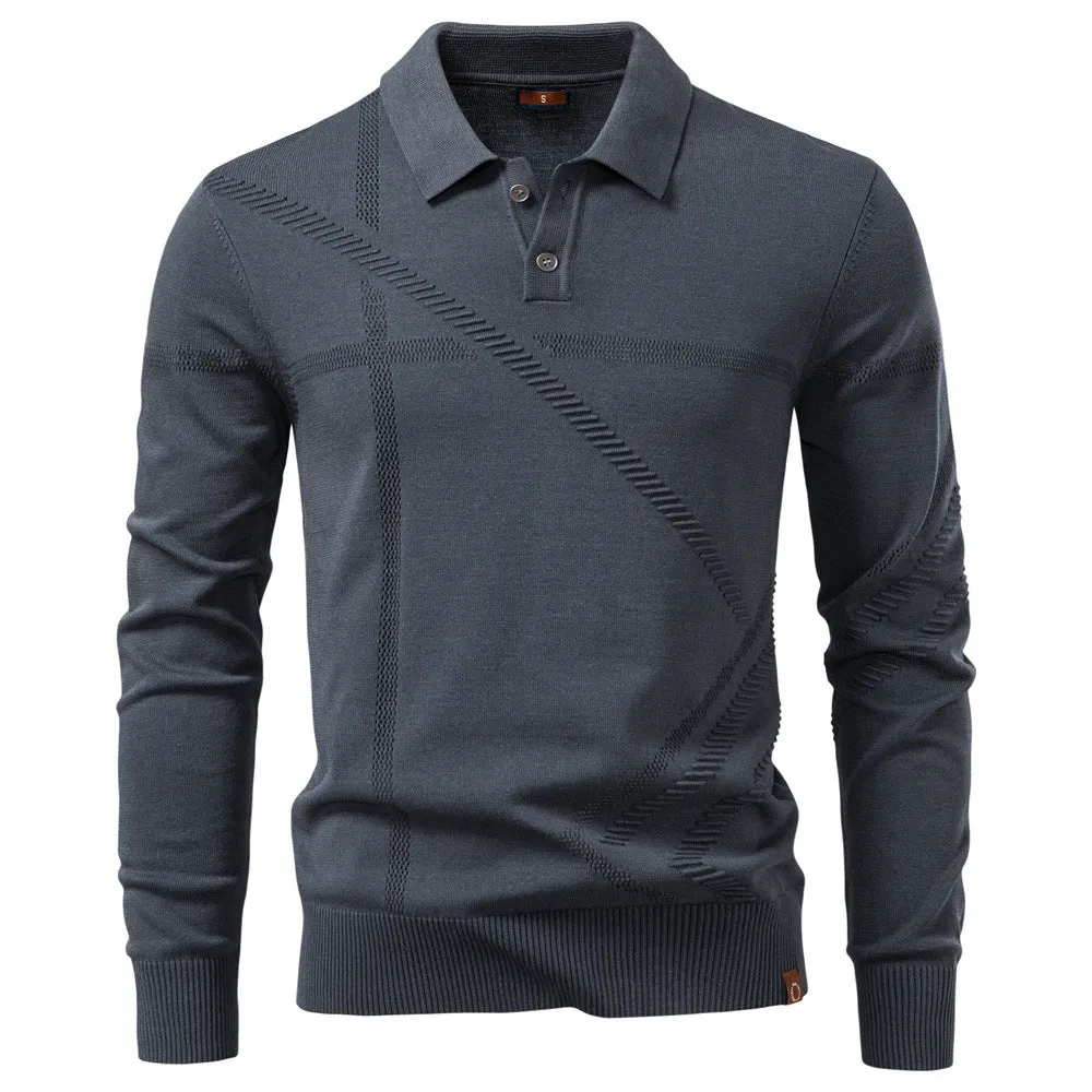 Refined Textured Knit Polo Sweater sold by Aha Selected product image thumbnail 2