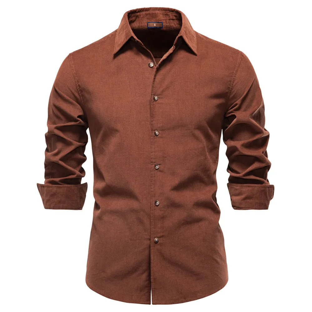 Men’s Cotton Corduroy Long Sleeve Shirt sold by Aha Selected