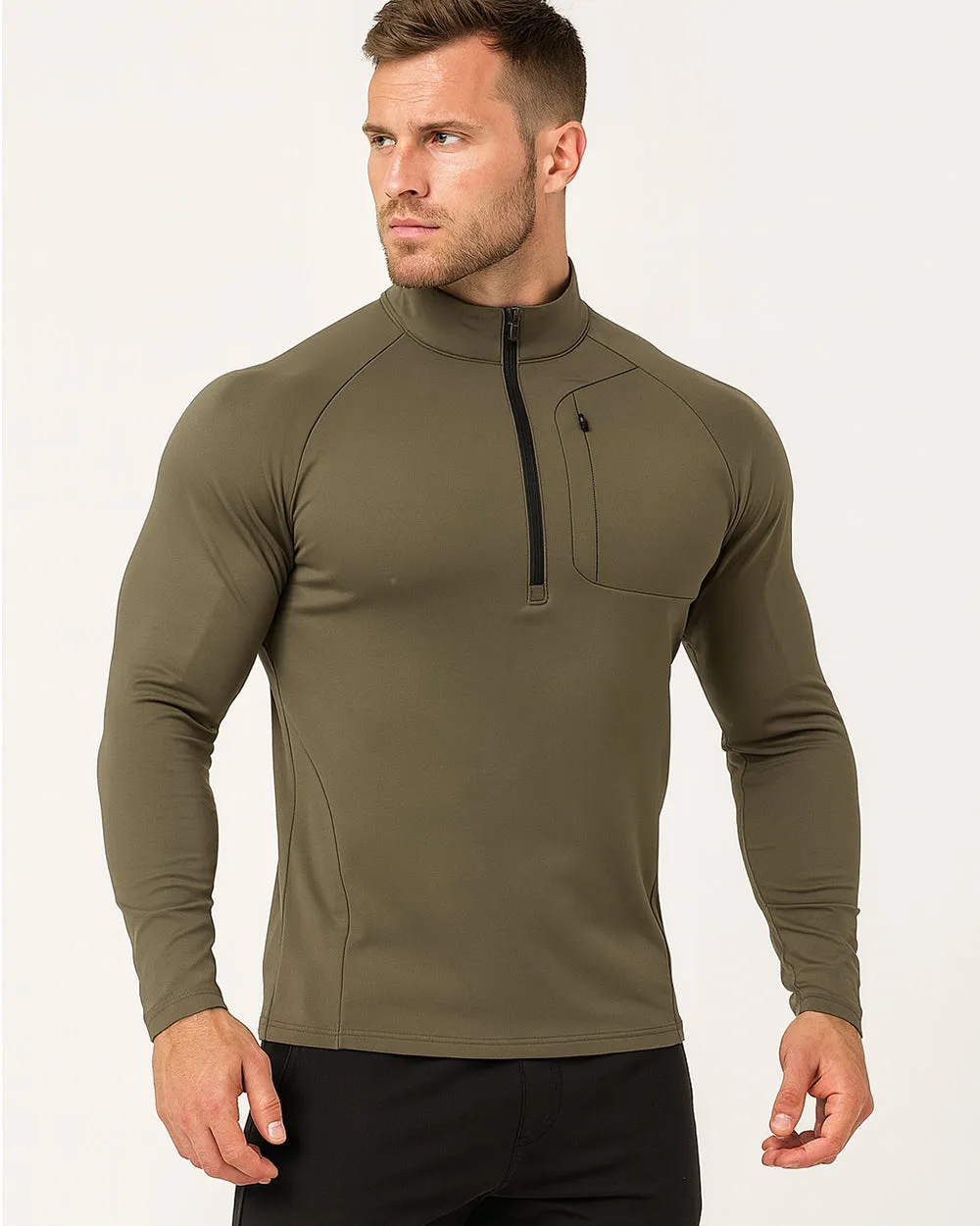 Half-Zip Woven Stand-Collar Quick-Dry Long-Sleeve Shirts sold by Aha Selected product image thumbnail 3