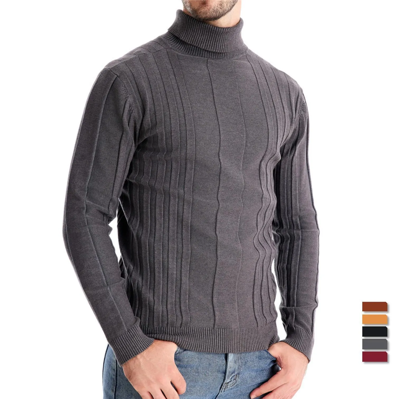 Basic Ribbed Turtleneck Sweater sold by Aha Selected product image thumbnail 2