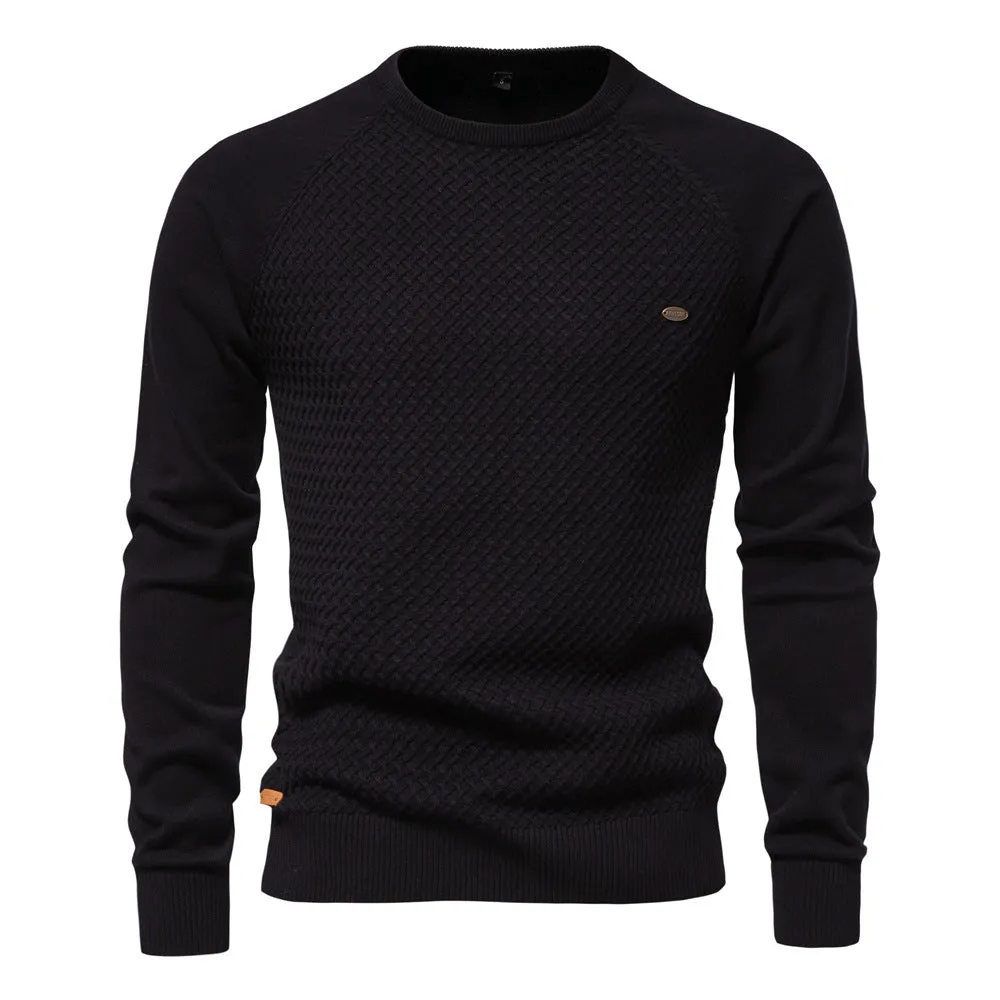 Classic Waffle Knit Crewneck Sweater sold by Aha Selected product image thumbnail 5
