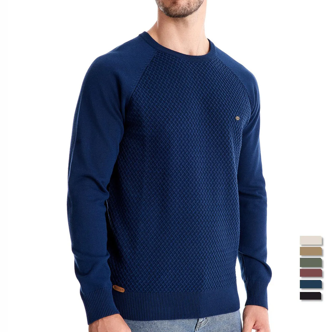 Classic Waffle Knit Crewneck Sweater sold by Aha Selected product image thumbnail 4