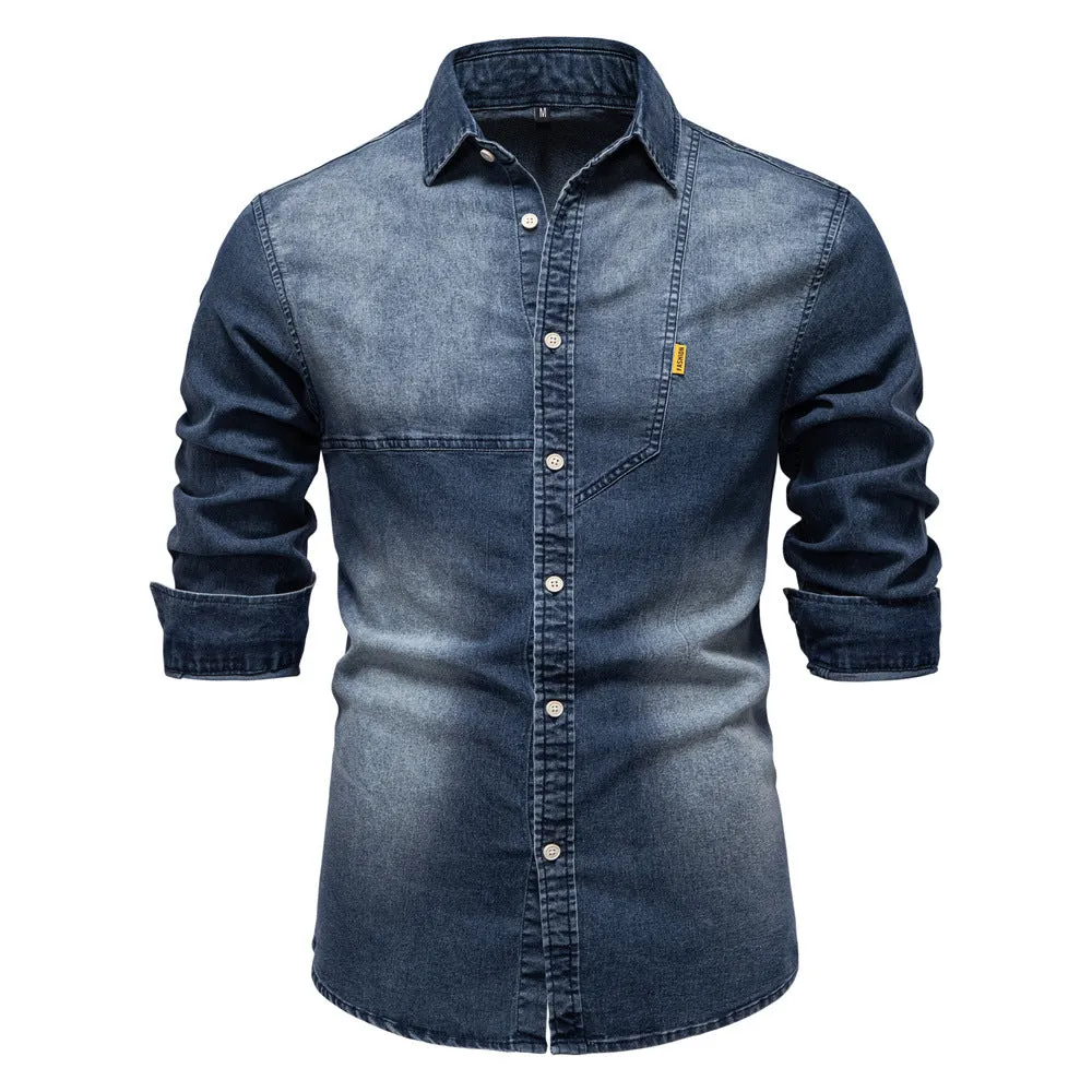 Classic Long Sleeve Denim Shirt sold by Aha Selected product image thumbnail 5