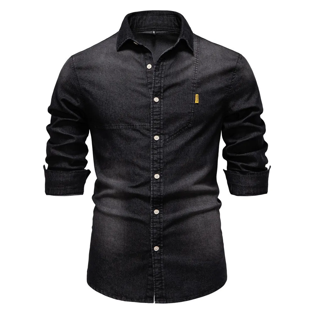 Classic Long Sleeve Denim Shirt sold by Aha Selected product image thumbnail 2