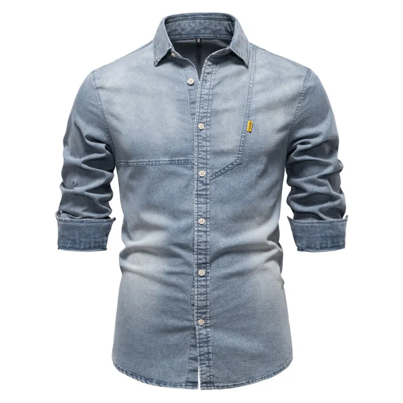 Classic Long Sleeve Denim Shirt sold by Aha Selected