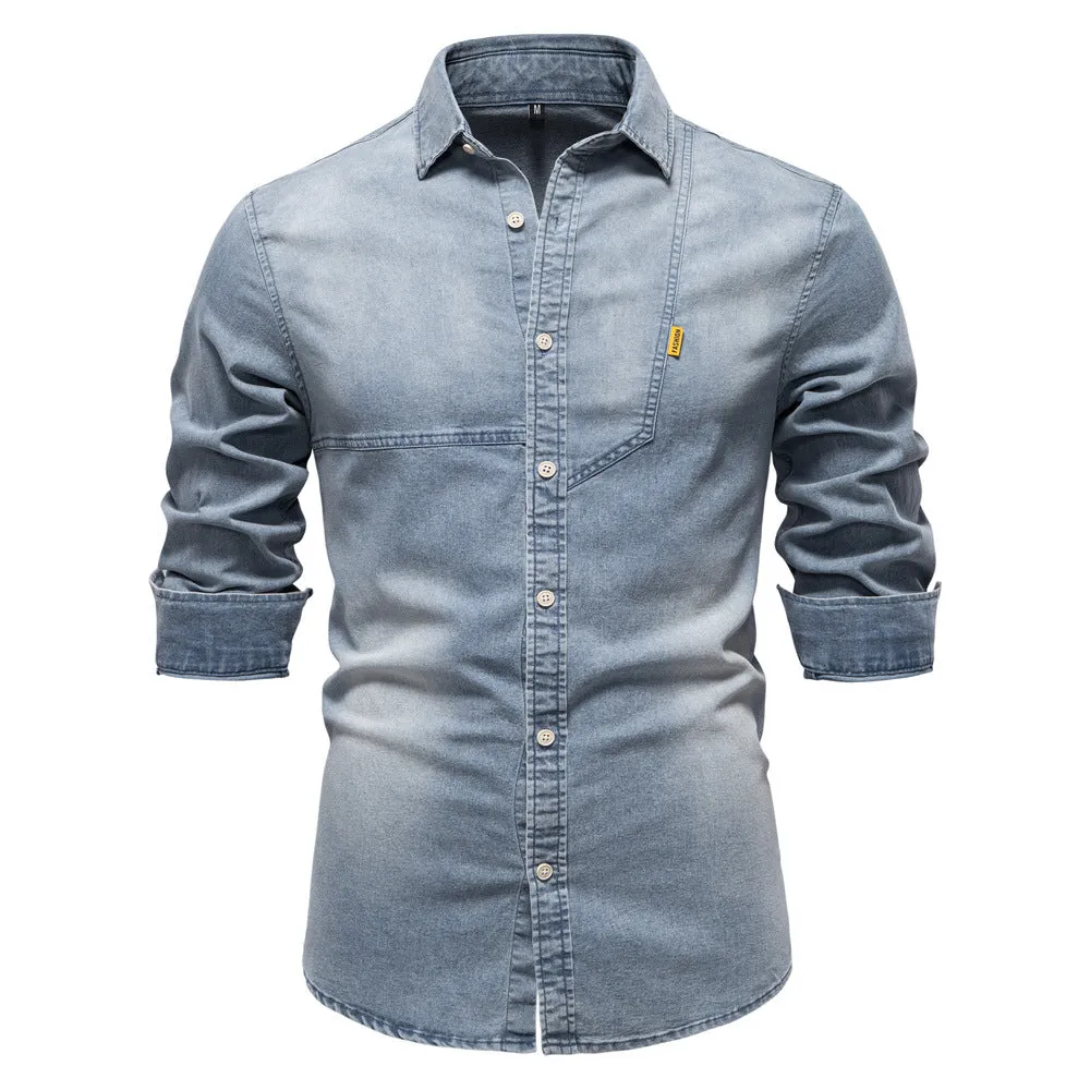 Classic Long Sleeve Denim Shirt sold by Aha Selected