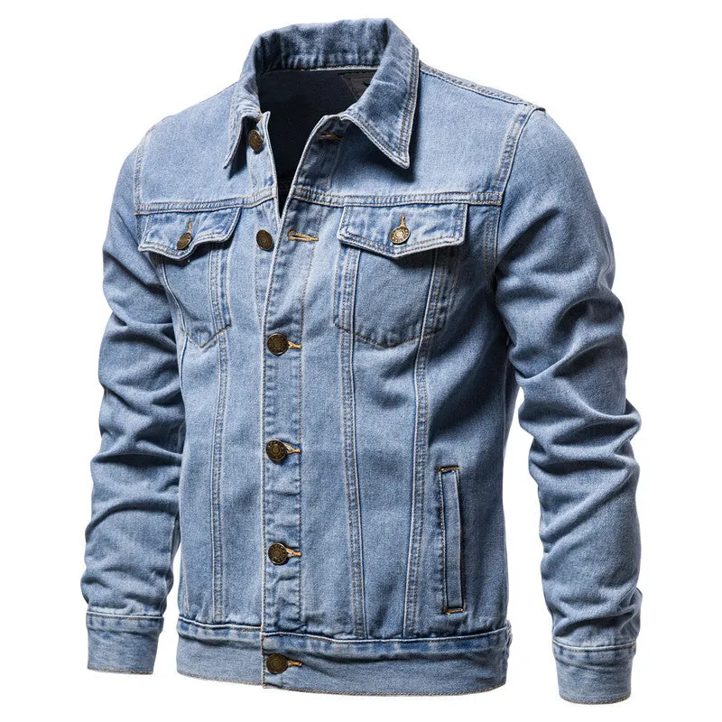 Casual Button-Up Denim Jacket sold by Aha Selected