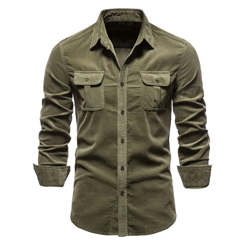 Classic Corduroy Button-Up Utility Shirt sold by Aha Selected