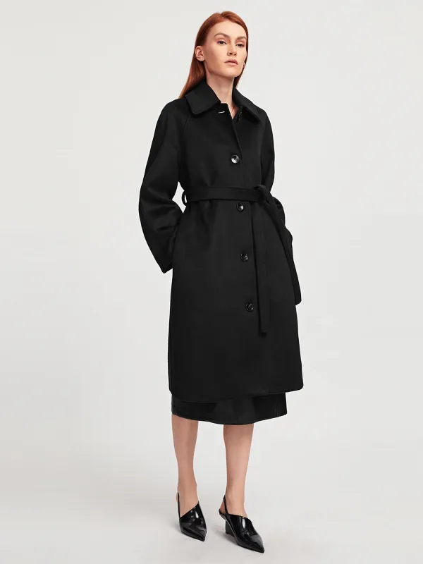 Chic Wool Coat With Belt sold by Aha Selected