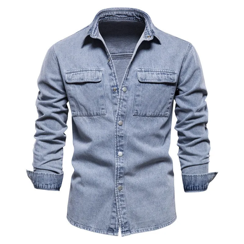 Men’s Classic Cotton Denim Shirt sold by Aha Selected product image thumbnail 3