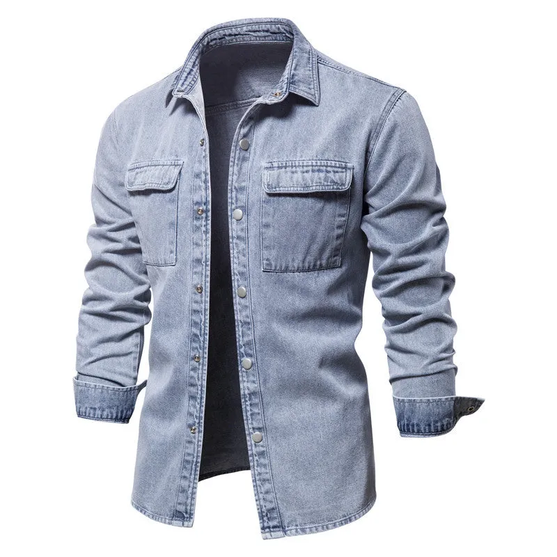 Men’s Classic Cotton Denim Shirt sold by Aha Selected product image thumbnail 2