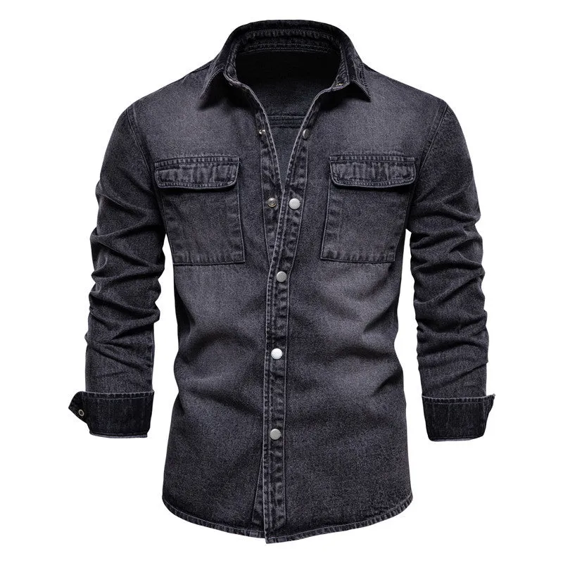 Men’s Classic Cotton Denim Shirt sold by Aha Selected product image thumbnail 5