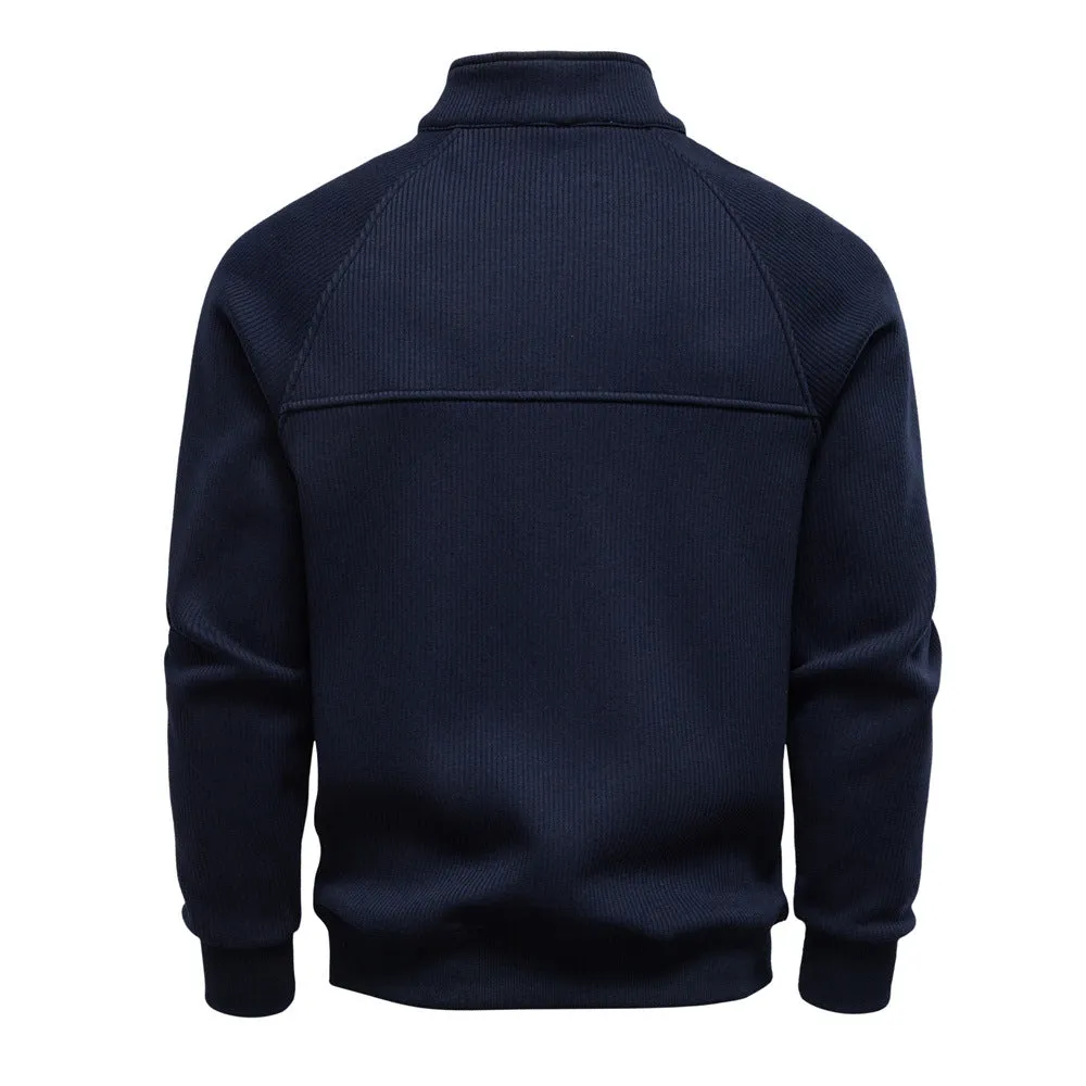Men’s Waffle Fleece-Lined Half-Zip Sweatshirt sold by Aha Selected product image thumbnail 3